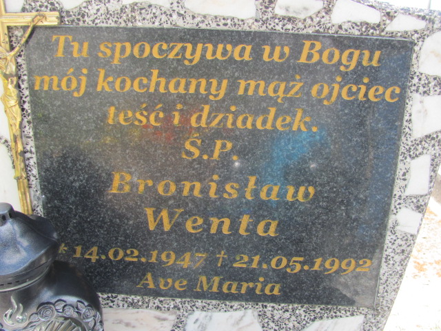 Bronisław Wenta 1947 Wysin - Grobonet - Wyszukiwarka osób pochowanych