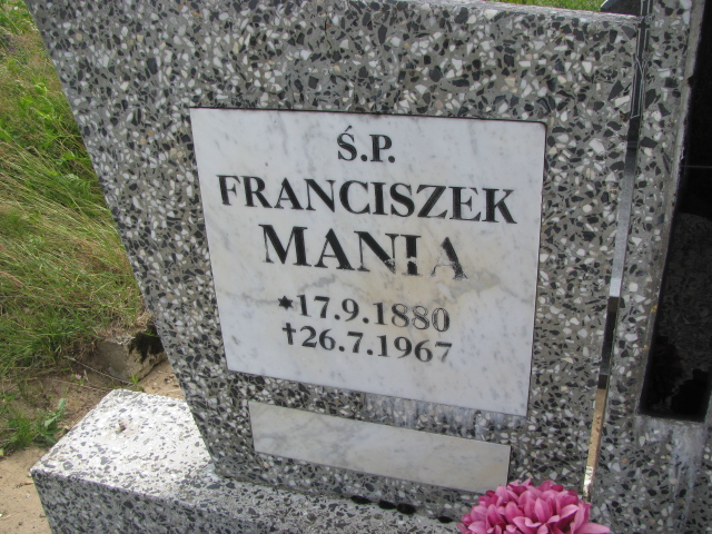 Franciszek Mania 1880 Wysin - Grobonet - Wyszukiwarka osób pochowanych