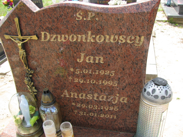Jan Józef Dzwonkowski 1925 Wysin - Grobonet - Wyszukiwarka osób pochowanych